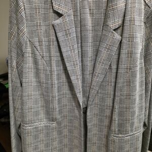 Cato Plaid Pantsuit in Gray and Brown